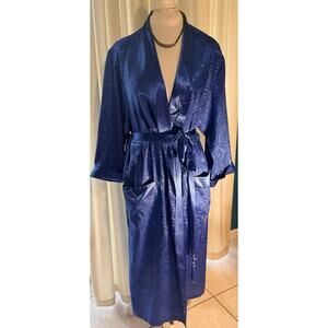 Vintage Royal Blue Victoria’s Secret Robe Gold Label Med Sexy Caftan Life Lounge